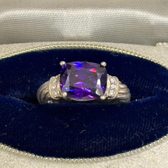 Jewelry - Sterling & purple stone(faux amethyst) ring sz 7